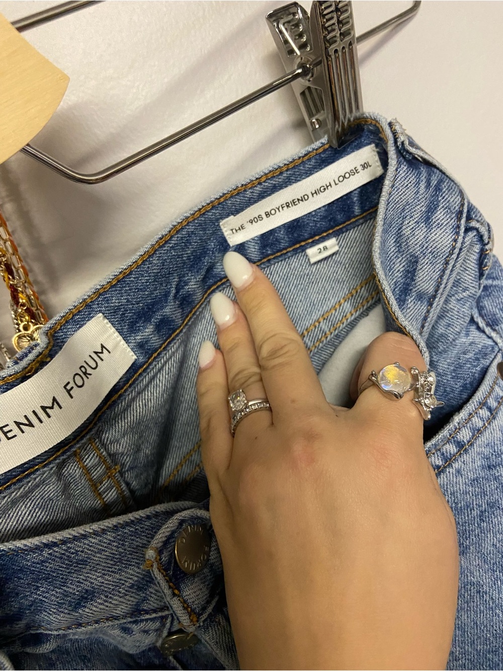 Denim Forum Light Blue Straight Leg Jeans - Picture 3 of 3